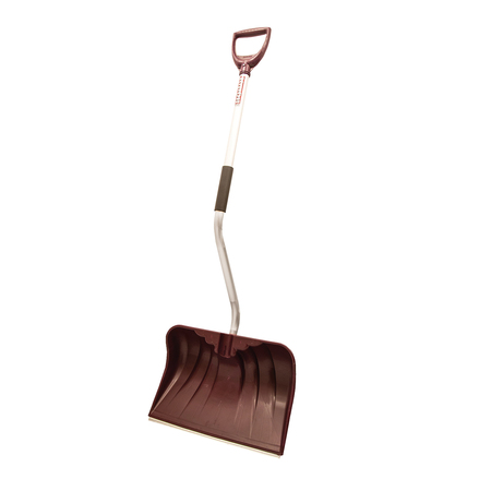 RUGG Lite-Wate Snow Shovel and Pusher, 20 in W Blade, Polyethylene Blade, Aluminum Handle, D-Shaped Handle 36PBSLW-S